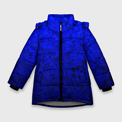 Куртка зимняя для девочки Абстракция ультрамарин, цвет: 3D-светло-серый