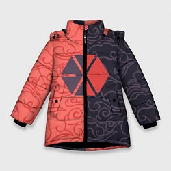 Куртка зимняя для девочки EXO Clouds, цвет: 3D-черный