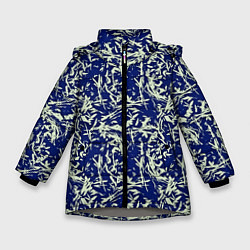 Зимняя куртка для девочки Абстракция темно-синий