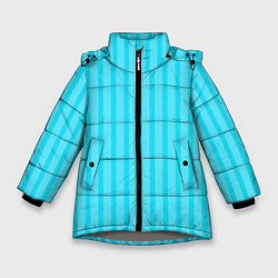Куртка зимняя для девочки Полосатый голубой, цвет: 3D-светло-серый