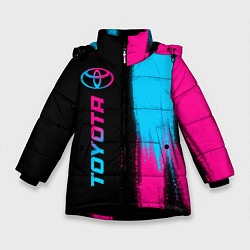 Куртка зимняя для девочки Toyota - neon gradient: по-вертикали, цвет: 3D-черный