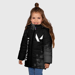 Куртка зимняя для девочки Valorant glitch на темном фоне: надпись, символ, цвет: 3D-черный — фото 2