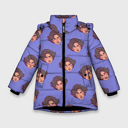 Куртка зимняя для девочки Тимоти Шаламе узор, цвет: 3D-черный