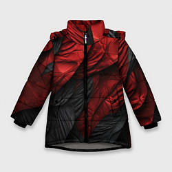 Куртка зимняя для девочки Red black texture, цвет: 3D-светло-серый