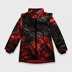 Куртка зимняя для девочки Black red texture, цвет: 3D-красный