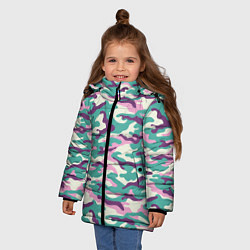 Куртка зимняя для девочки Камуфляж модный, цвет: 3D-черный — фото 2