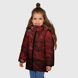 Куртка зимняя для девочки Текстура красная кожа, цвет: 3D-светло-серый — фото 2