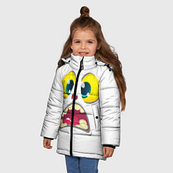 Куртка зимняя для девочки Симпатичное мультяшное лицо монстра, цвет: 3D-черный — фото 2