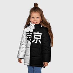 Куртка зимняя для девочки Tokyo - Иероглифы, цвет: 3D-красный — фото 2