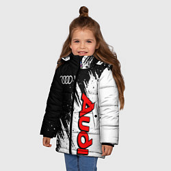 Куртка зимняя для девочки Ауди - белые потертости, цвет: 3D-черный — фото 2