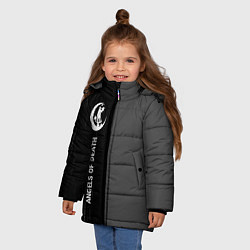 Куртка зимняя для девочки Angels of Death glitch на темном фоне: по-вертикал, цвет: 3D-черный — фото 2