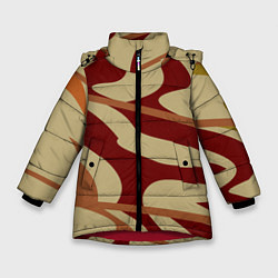 Куртка зимняя для девочки Камуфляжные паттерн, цвет: 3D-красный