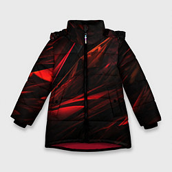 Куртка зимняя для девочки Black red background, цвет: 3D-красный