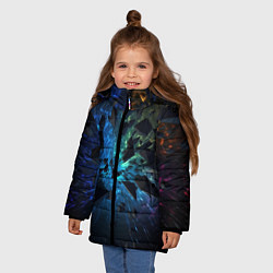 Куртка зимняя для девочки Объемные элементы в полете, цвет: 3D-светло-серый — фото 2