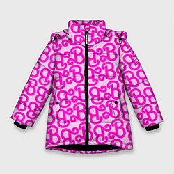 Куртка зимняя для девочки Логотип Барби - буква B, цвет: 3D-черный