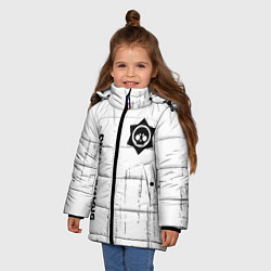 Куртка зимняя для девочки Brawl Stars glitch на светлом фоне: надпись, симво, цвет: 3D-черный — фото 2
