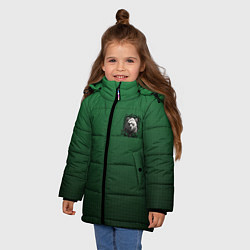 Куртка зимняя для девочки Победоносный медведь, цвет: 3D-светло-серый — фото 2