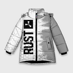 Куртка зимняя для девочки Rust glitch на светлом фоне: по-вертикали, цвет: 3D-черный