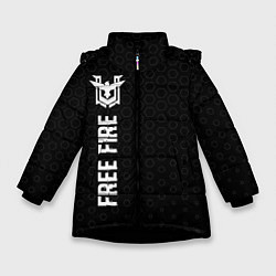 Зимняя куртка для девочки Free Fire glitch на темном фоне: по-вертикали
