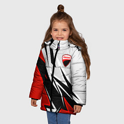 Куртка зимняя для девочки Ducati - белый и красный, цвет: 3D-светло-серый — фото 2