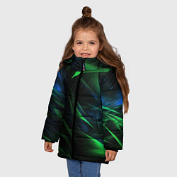 Куртка зимняя для девочки Dark green background, цвет: 3D-светло-серый — фото 2