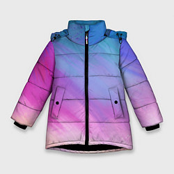 Куртка зимняя для девочки Абстрактная текстура акварельного градиента, цвет: 3D-черный