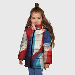 Куртка зимняя для девочки Абстракция в цветах флага РФ, цвет: 3D-черный — фото 2