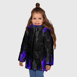 Куртка зимняя для девочки Неоновый огонь и дым, цвет: 3D-черный — фото 2