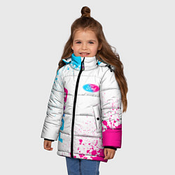Куртка зимняя для девочки Ford neon gradient style: надпись, символ, цвет: 3D-черный — фото 2