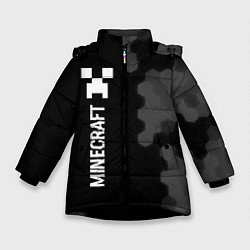 Зимняя куртка для девочки Minecraft glitch на темном фоне: по-вертикали