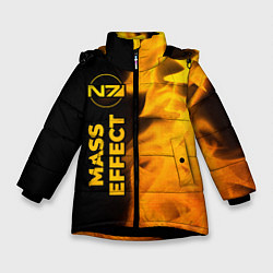 Зимняя куртка для девочки Mass Effect - gold gradient: по-вертикали