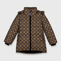 Куртка зимняя для девочки Максимальная удача, цвет: 3D-черный