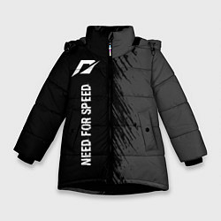 Зимняя куртка для девочки Need for Speed glitch на темном фоне: по-вертикали