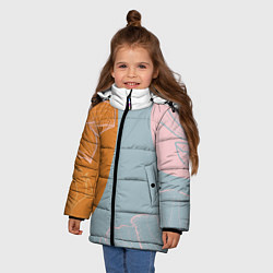 Куртка зимняя для девочки Минималистичный лотос, цвет: 3D-красный — фото 2