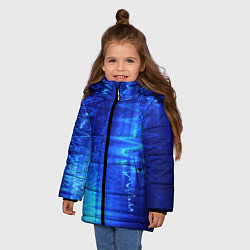 Куртка зимняя для девочки Водная рябь, цвет: 3D-черный — фото 2