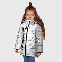 Куртка зимняя для девочки Valorant glitch на светлом фоне: по-вертикали, цвет: 3D-черный — фото 2