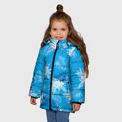 Куртка зимняя для девочки Синие цветы - Vice city - new ver, цвет: 3D-красный — фото 2