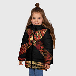 Куртка зимняя для девочки СССР полосы градиент, цвет: 3D-красный — фото 2