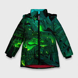 Куртка зимняя для девочки Зелёный город, цвет: 3D-красный
