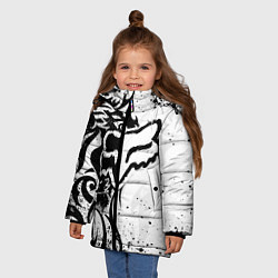 Куртка зимняя для девочки Fox motocross - белый дракон, цвет: 3D-черный — фото 2