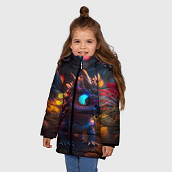 Куртка зимняя для девочки Дракончик и осень, цвет: 3D-красный — фото 2