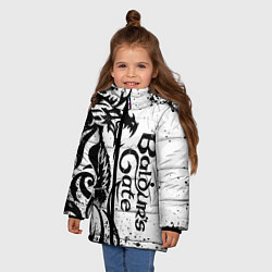 Куртка зимняя для девочки Балдурс гейт 3 - дракон, цвет: 3D-светло-серый — фото 2