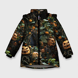 Куртка зимняя для девочки Hallowen приходит, цвет: 3D-светло-серый