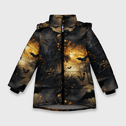 Куртка зимняя для девочки Ночная мышь, цвет: 3D-светло-серый
