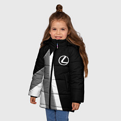 Куртка зимняя для девочки Лексус - спортивный серый, цвет: 3D-черный — фото 2