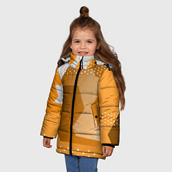 Куртка зимняя для девочки Яркий геометрический декоративный фон, цвет: 3D-черный — фото 2
