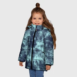 Куртка зимняя для девочки Tie-Dye дизайн, цвет: 3D-черный — фото 2