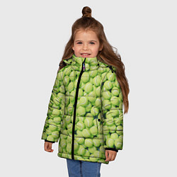 Куртка зимняя для девочки Узор из теннисных мячей, цвет: 3D-светло-серый — фото 2