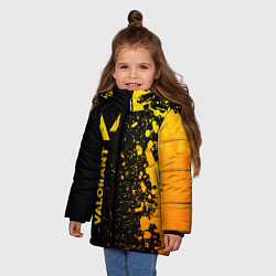 Куртка зимняя для девочки Valorant - gold gradient: по-вертикали, цвет: 3D-черный — фото 2