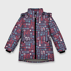 Куртка зимняя для девочки Геометрические детальки, цвет: 3D-светло-серый
